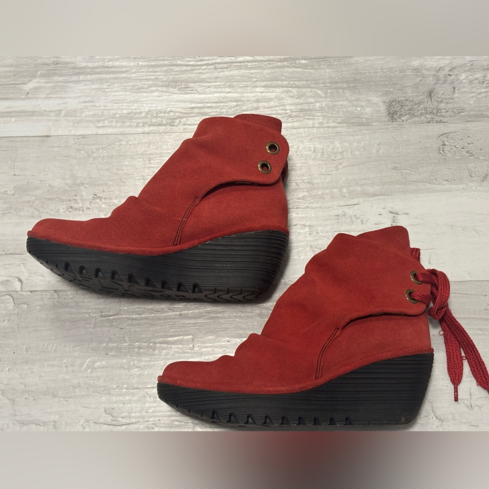 Fly London Women's Rust Red Suede Ankle Boots Size EU 38 - Picture 8 of 13